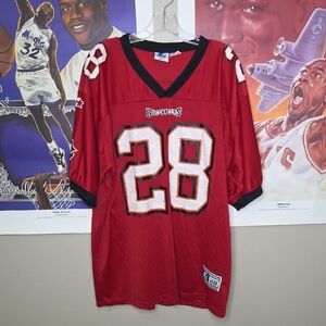 Vintage Tampa Bay  Buccaneers Warrick Dunn Starter Red Jersey with Number 28